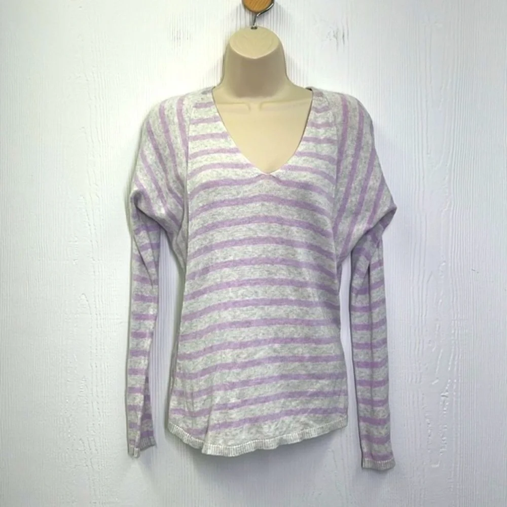 Lilly Pulitzer - Stasia Heathered Lilac And Gray Striped Verbena Sweater Size XS